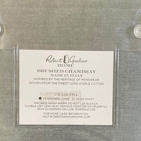 NWT Robert Graham Home Brushed Chambray Standard Sham - Picture 5 of 6